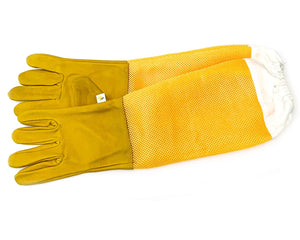 Yellow beekeepers gloves ventilated
